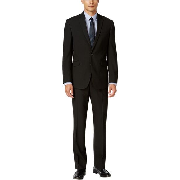 Kenneth Cole Mens Srtipe 2-Piece Formal Tuxedo, Black, NWT